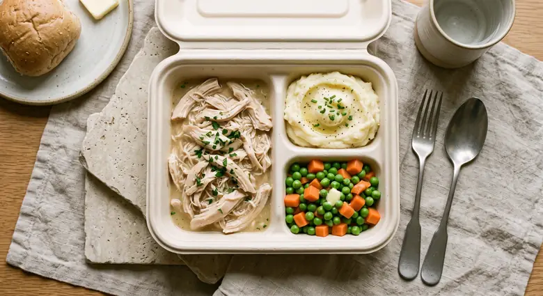 Individually packaged, dietary-labeled halal meals prepared for program clients