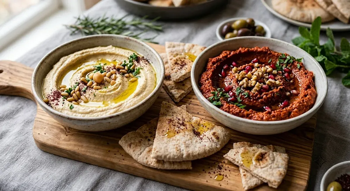 Hummus & Muhammara — halal catering in Los Angeles · Carthage Kitchen