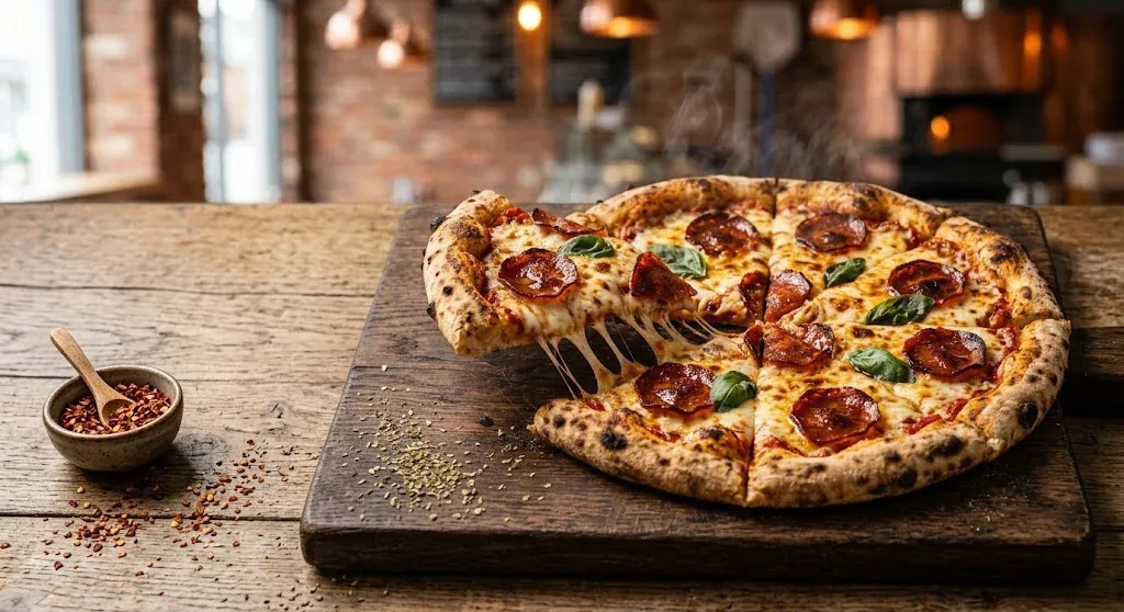 Halal Beef Pepperoni Pizza — halal catering in Los Angeles · Carthage Kitchen