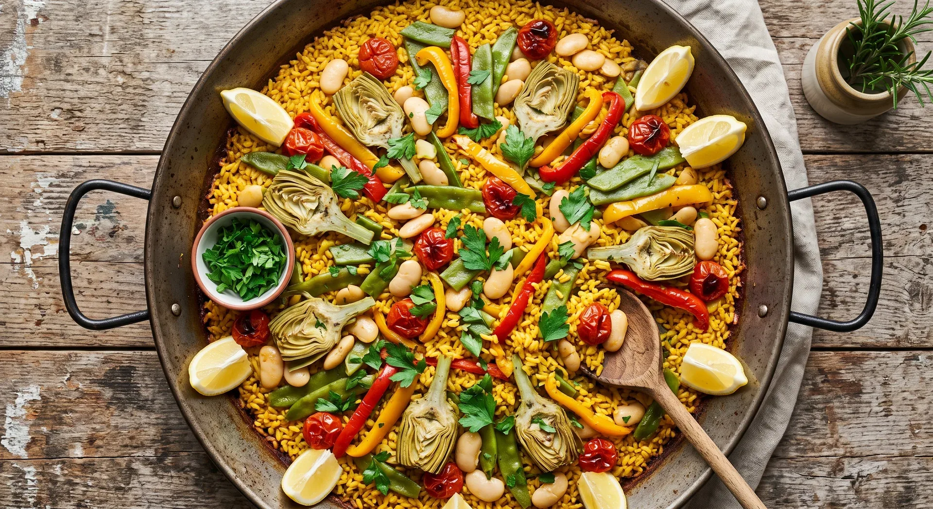 Vegetable Paella — halal catering in Los Angeles · Carthage Kitchen
