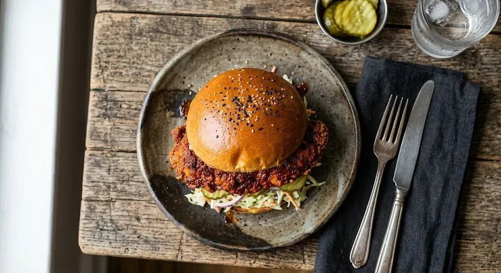 Nashville Hot Chicken Sandwich — halal catering in Los Angeles · Carthage Kitchen