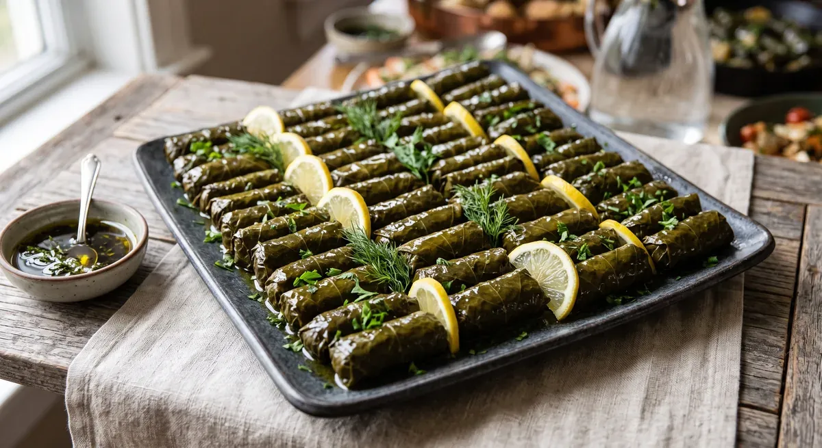 Stuffed Grape Leaves — halal catering in Los Angeles · Carthage Kitchen